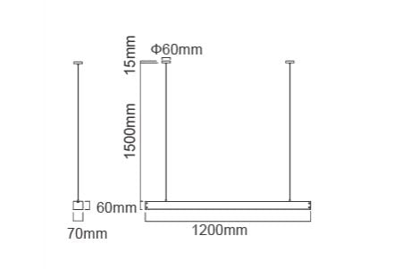 Luminaire suspendu linéaire LED D-29025N-WH Dessin